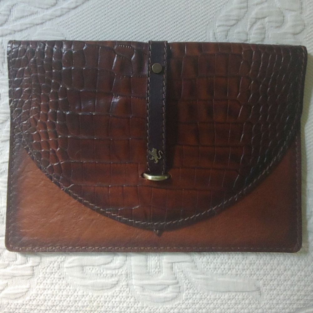 Pratesi Firenze brown envelope leather bag